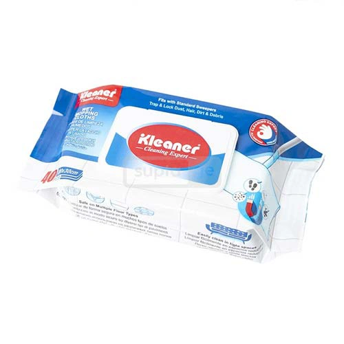 KLEANER-ქლინერ მოპის ერთჯერადი სველი ტილო 20*30სმ 40ც